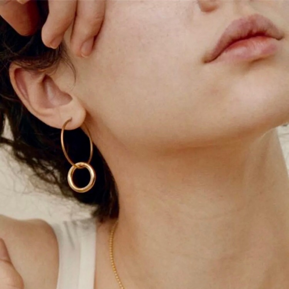 “Circle of Faith” Double Hoop Minimalist Earrings